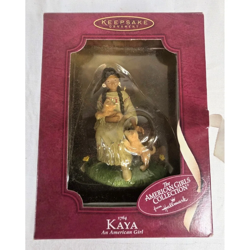Hallmark Keepsake Ornament American Girl Kaya 1764 Nez Perce with Puppies Boxed
